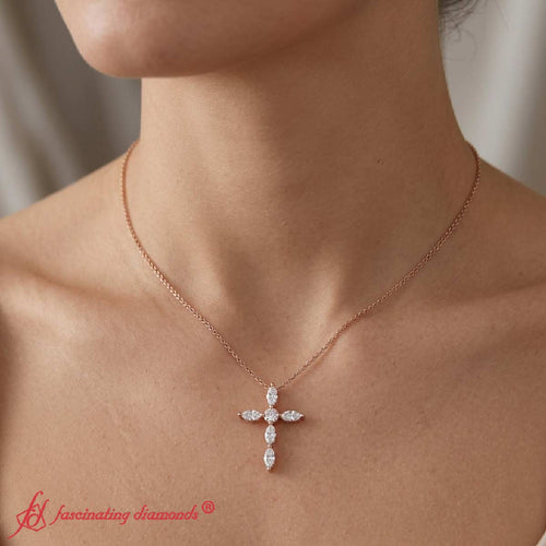 1 Ct. Marquise Diamond Cross Pendant | pendant | Wiccan Center