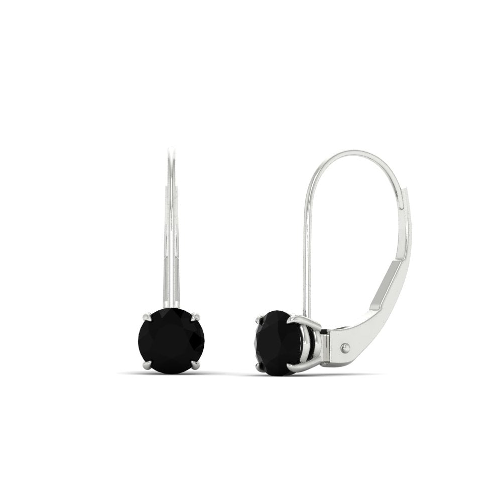 1 Carat Round Diamond Lever Back Earrings