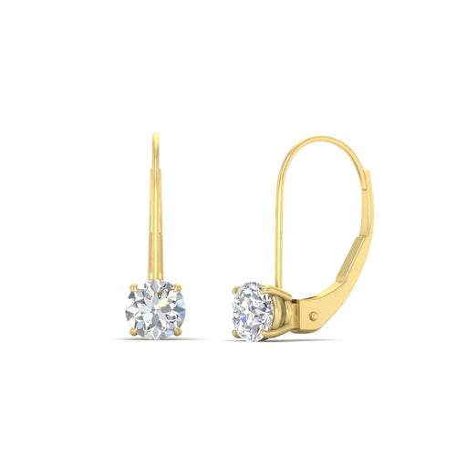 1 Carat Round Diamond Lever Back Earrings | earring | Wiccan Center