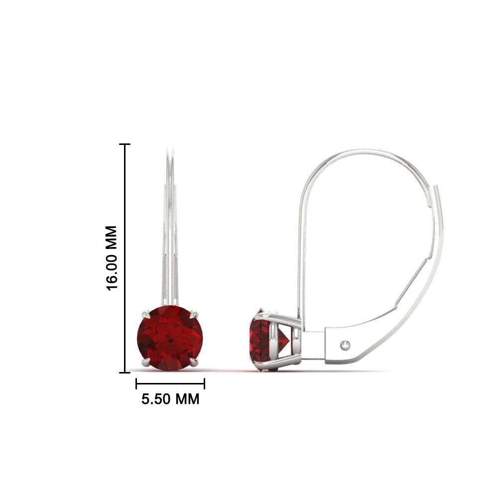 1 Carat Round Diamond Lever Back Earrings