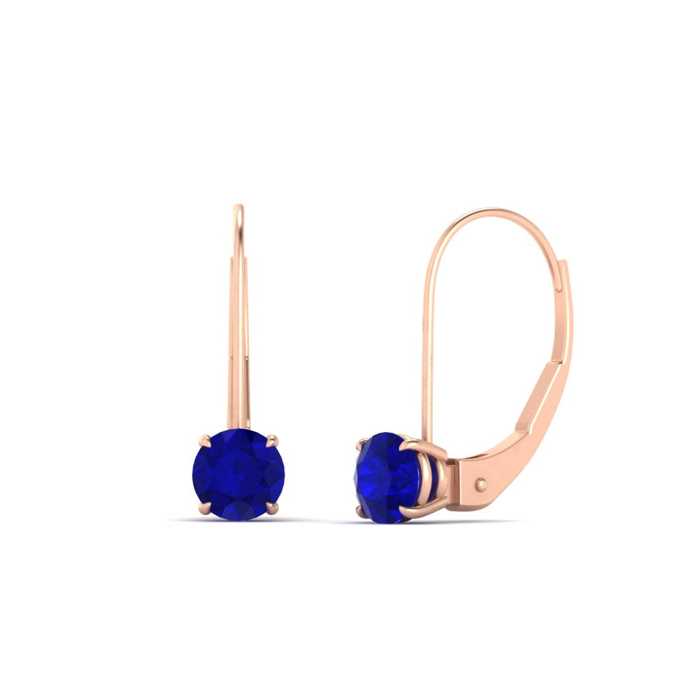 1 Carat Round Diamond Lever Back Earrings