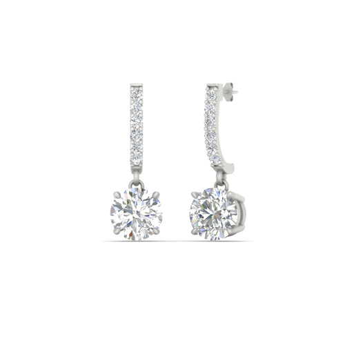 1 Carat Solitaire Diamond Drop Earrings | earring | Wiccan Center