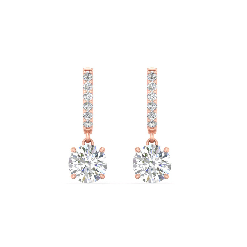 1 Carat Solitaire Diamond Drop Earrings