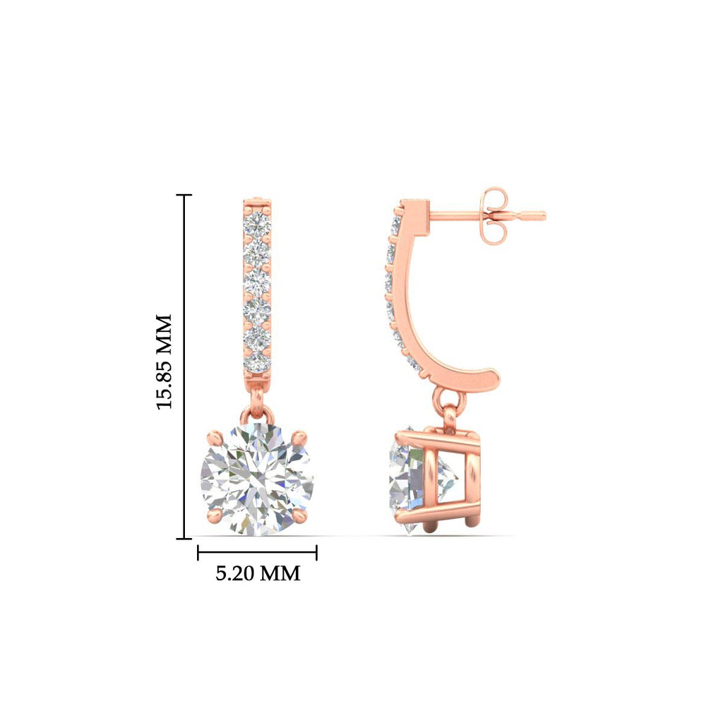 1 Carat Solitaire Diamond Drop Earrings
