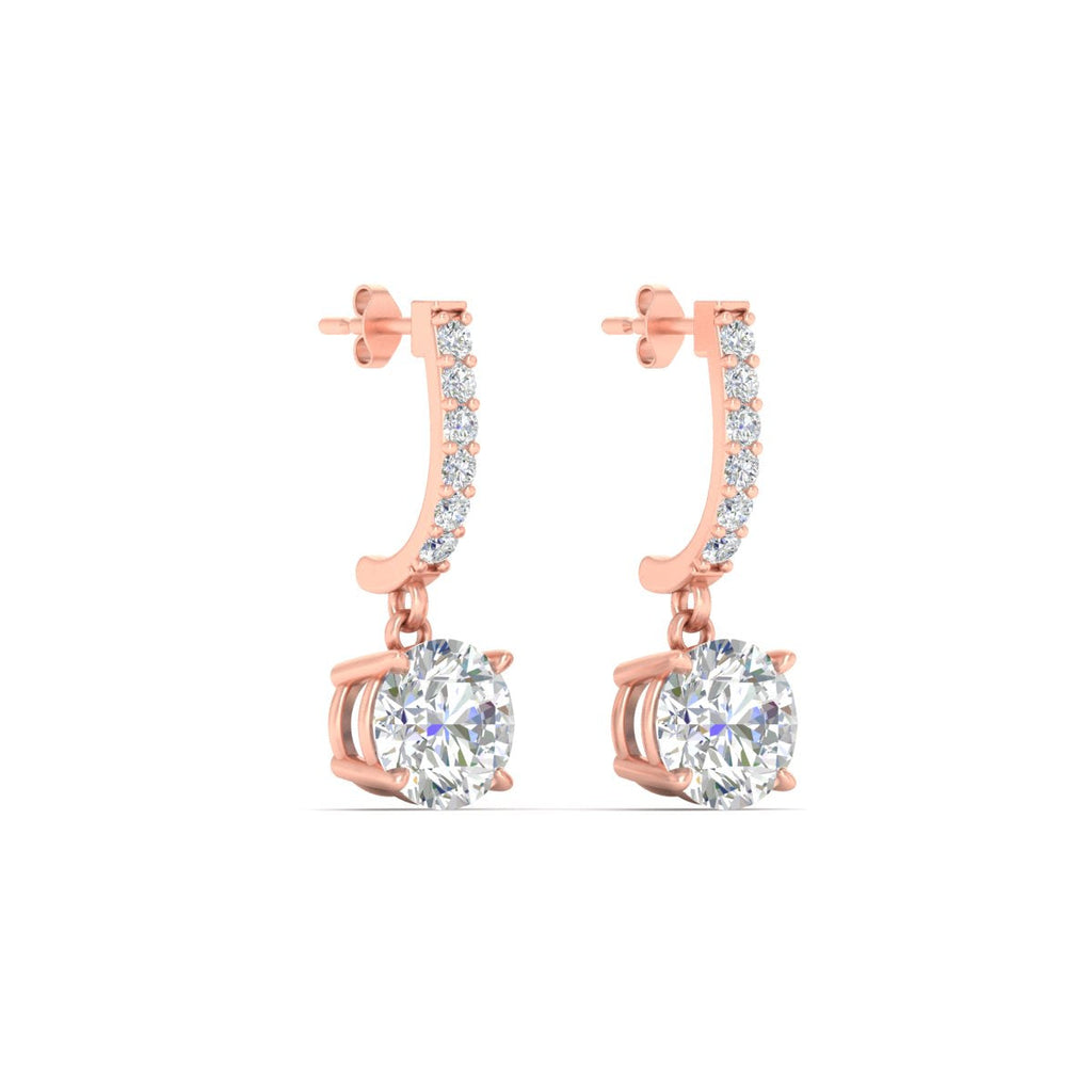 1 Carat Solitaire Diamond Drop Earrings
