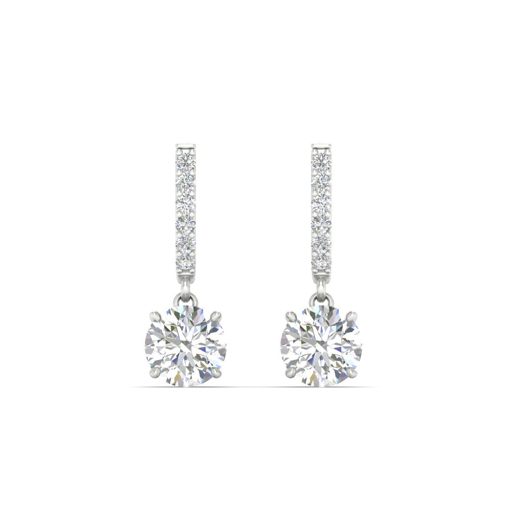 1 Carat Solitaire Diamond Drop Earrings