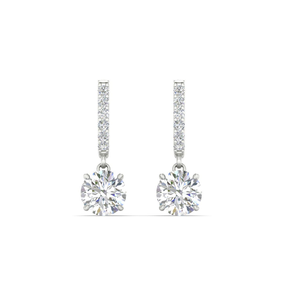 1 Carat Solitaire Diamond Drop Earrings
