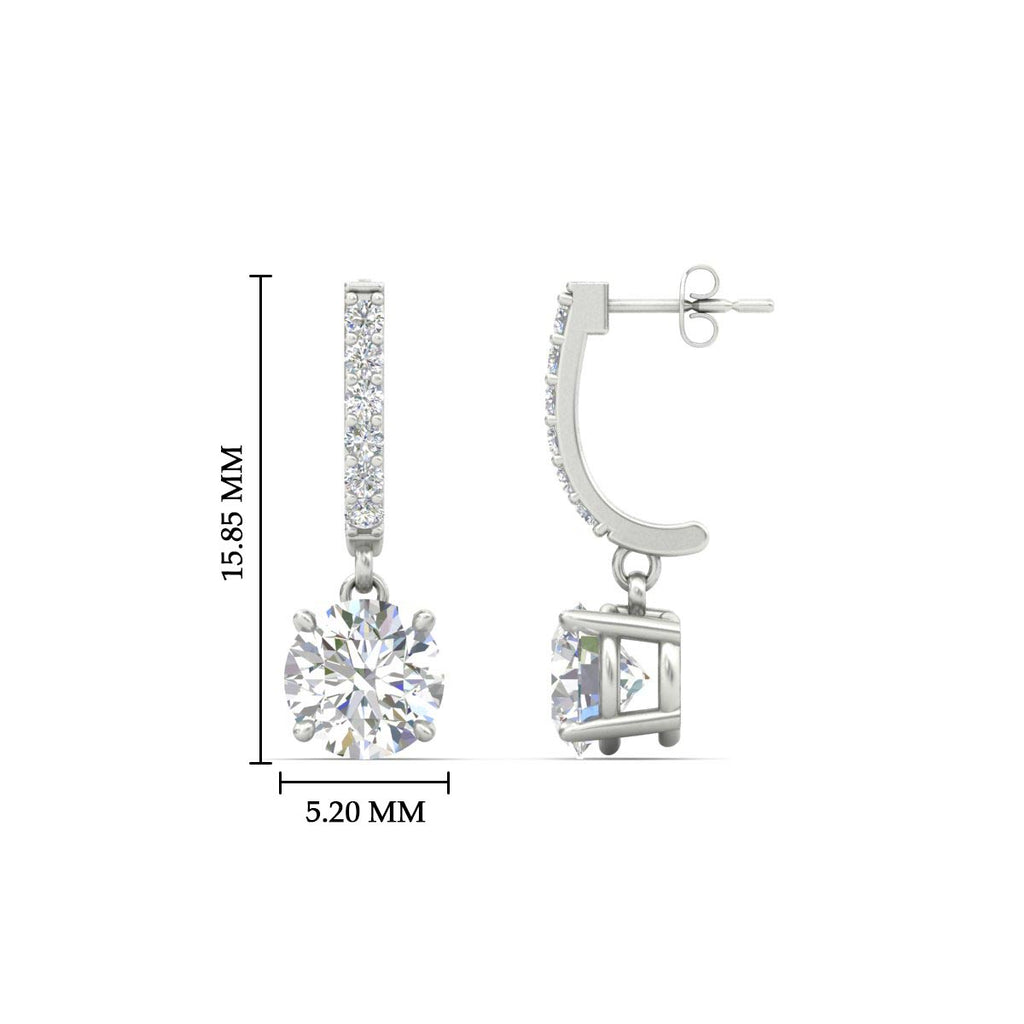 1 Carat Solitaire Diamond Drop Earrings