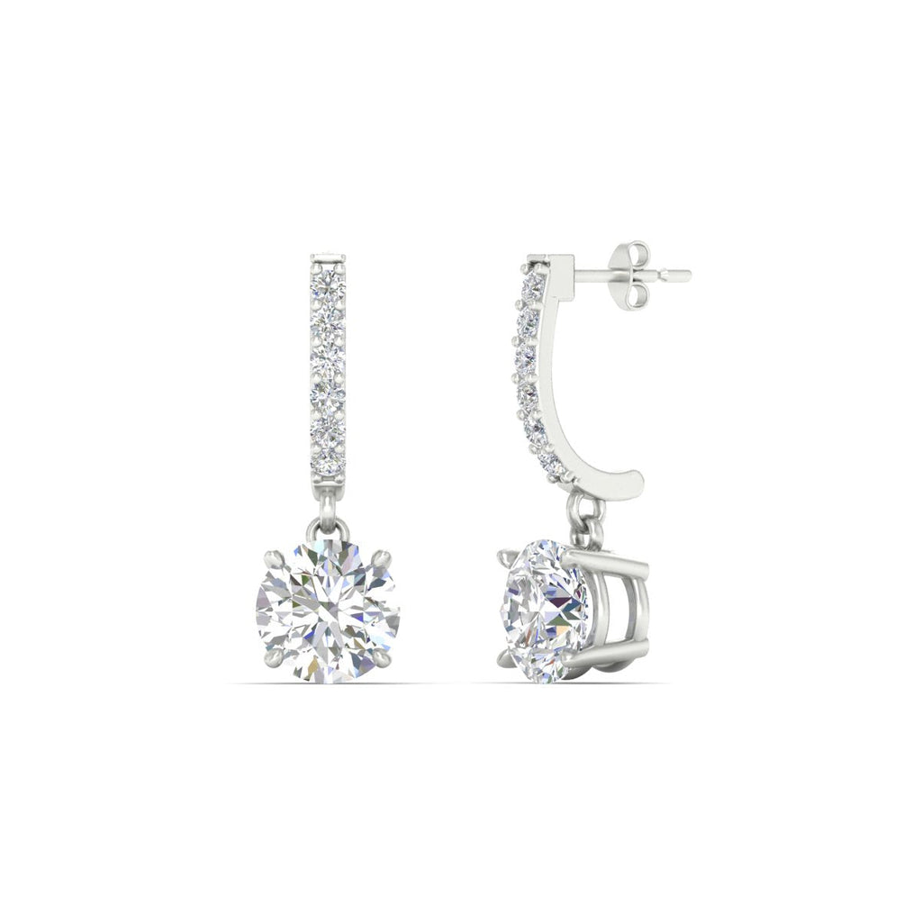 1 Carat Solitaire Diamond Drop Earrings