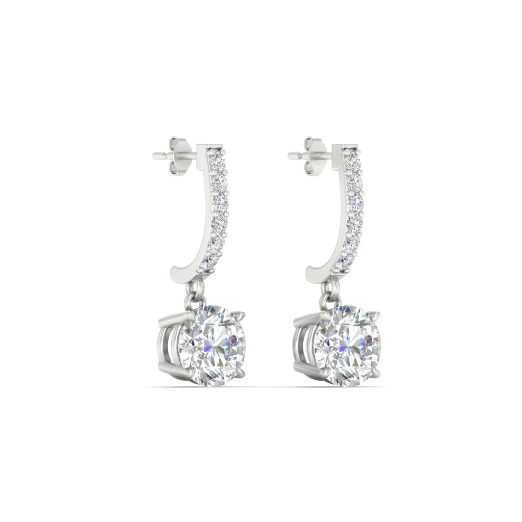 1 Carat Solitaire Diamond Drop Earrings