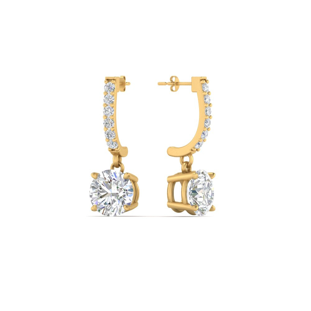 1 Carat Solitaire Diamond Drop Earrings