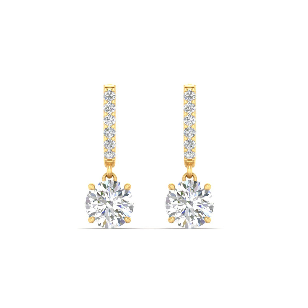 1 Carat Solitaire Diamond Drop Earrings