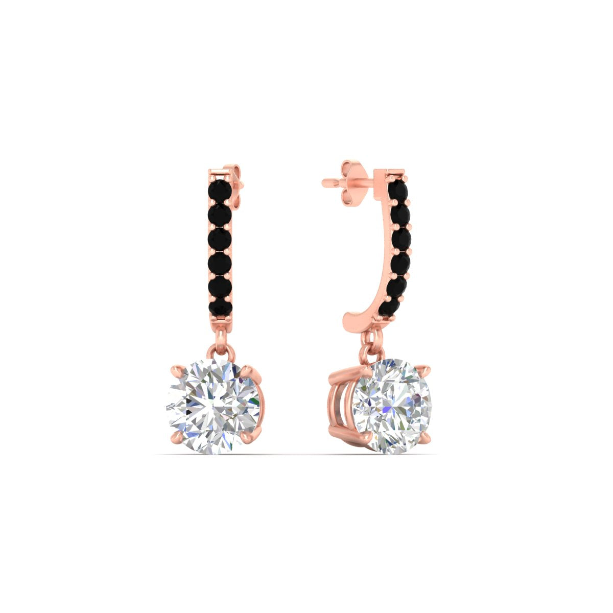 1 Carat Solitaire Diamond Drop Earrings