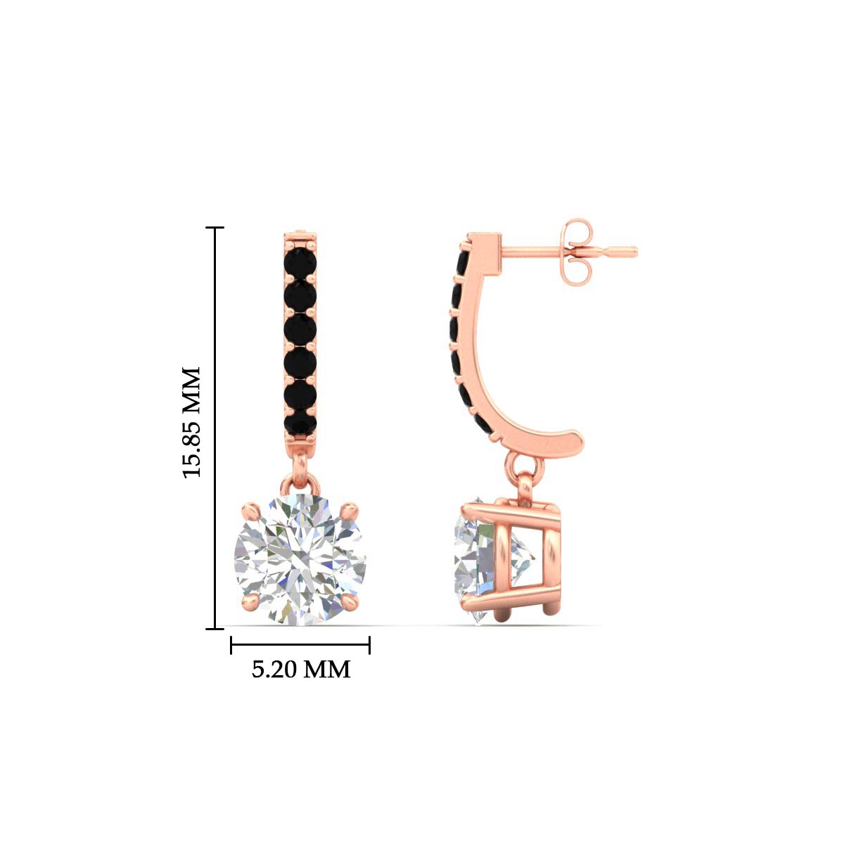 1 Carat Solitaire Diamond Drop Earrings