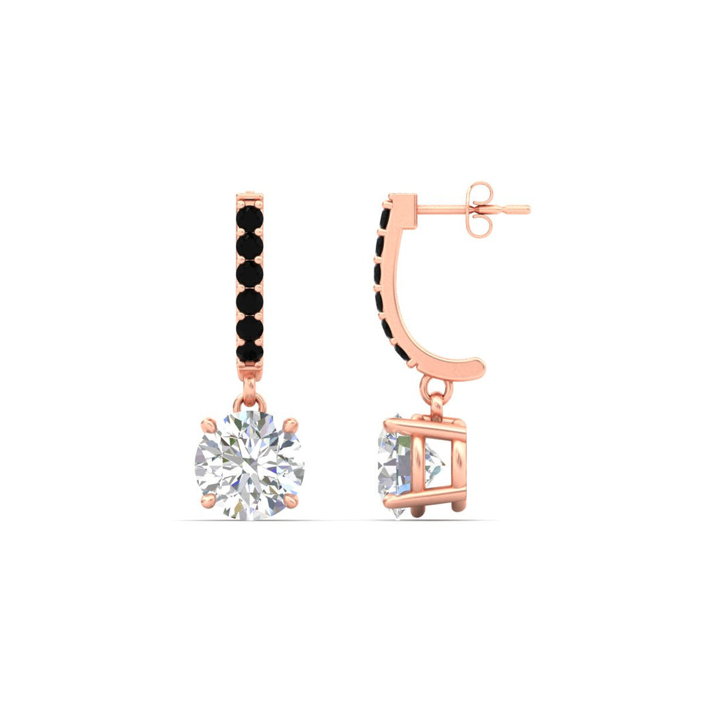 1 Carat Solitaire Diamond Drop Earrings
