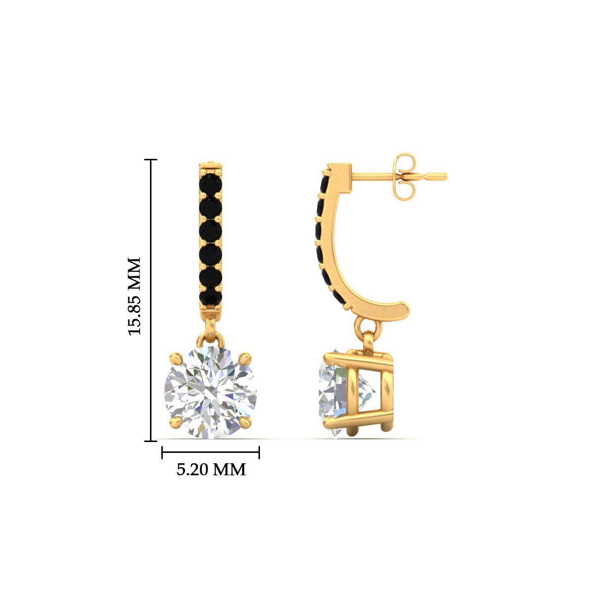 1 Carat Solitaire Diamond Drop Earrings