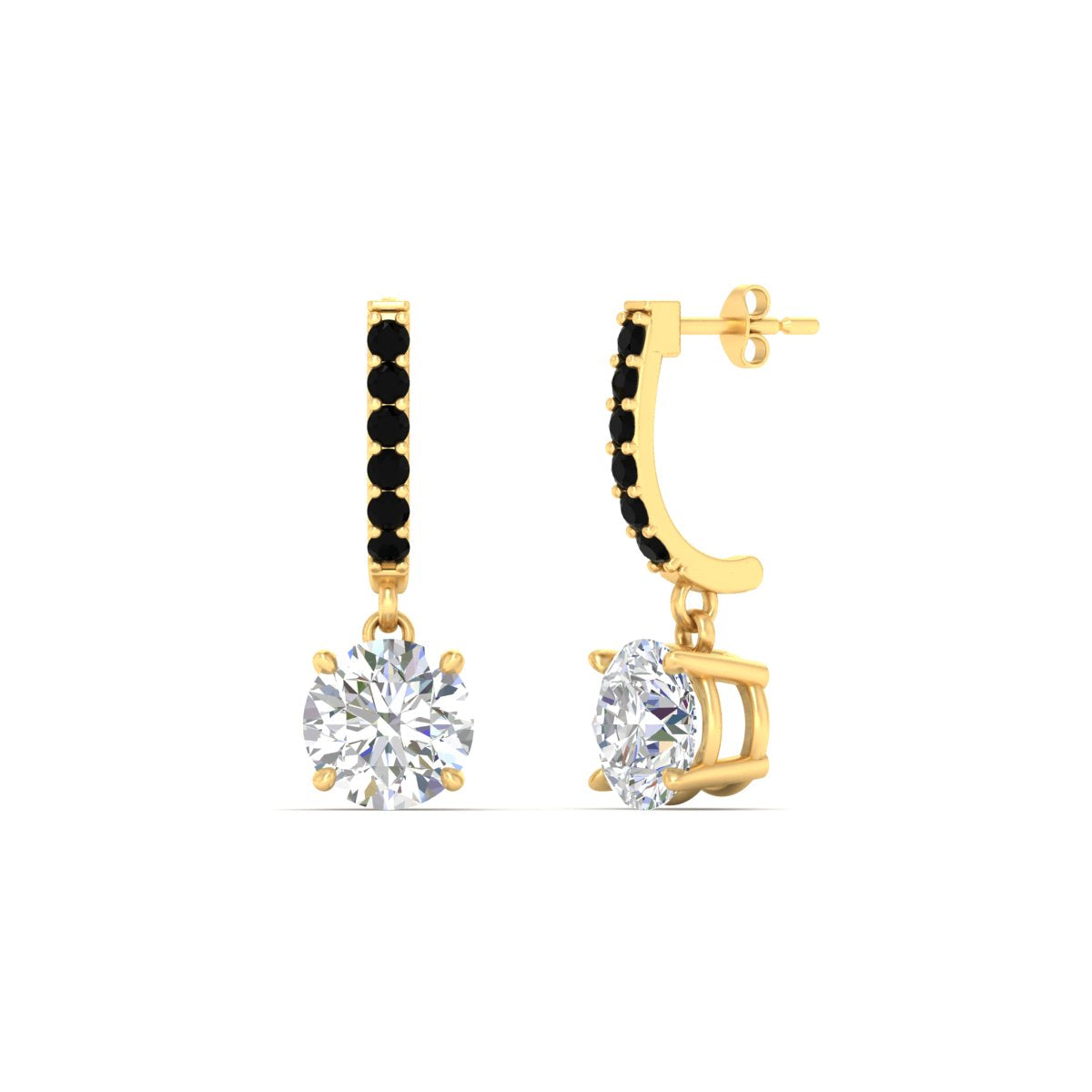 1 Carat Solitaire Diamond Drop Earrings