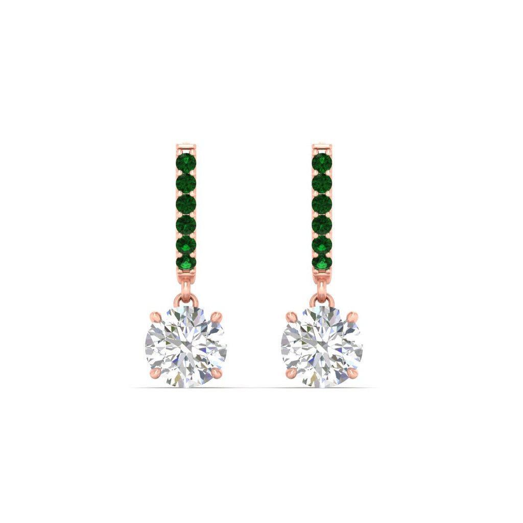 1 Carat Solitaire Diamond Drop Earrings