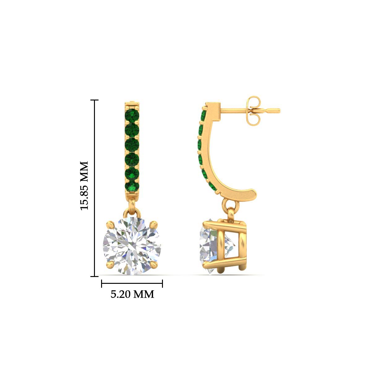 1 Carat Solitaire Diamond Drop Earrings