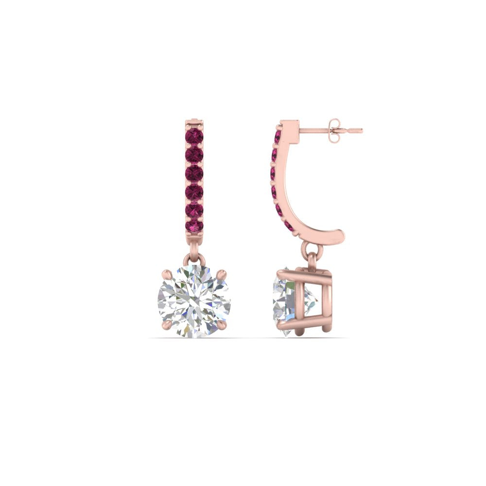 1 Carat Solitaire Diamond Drop Earrings