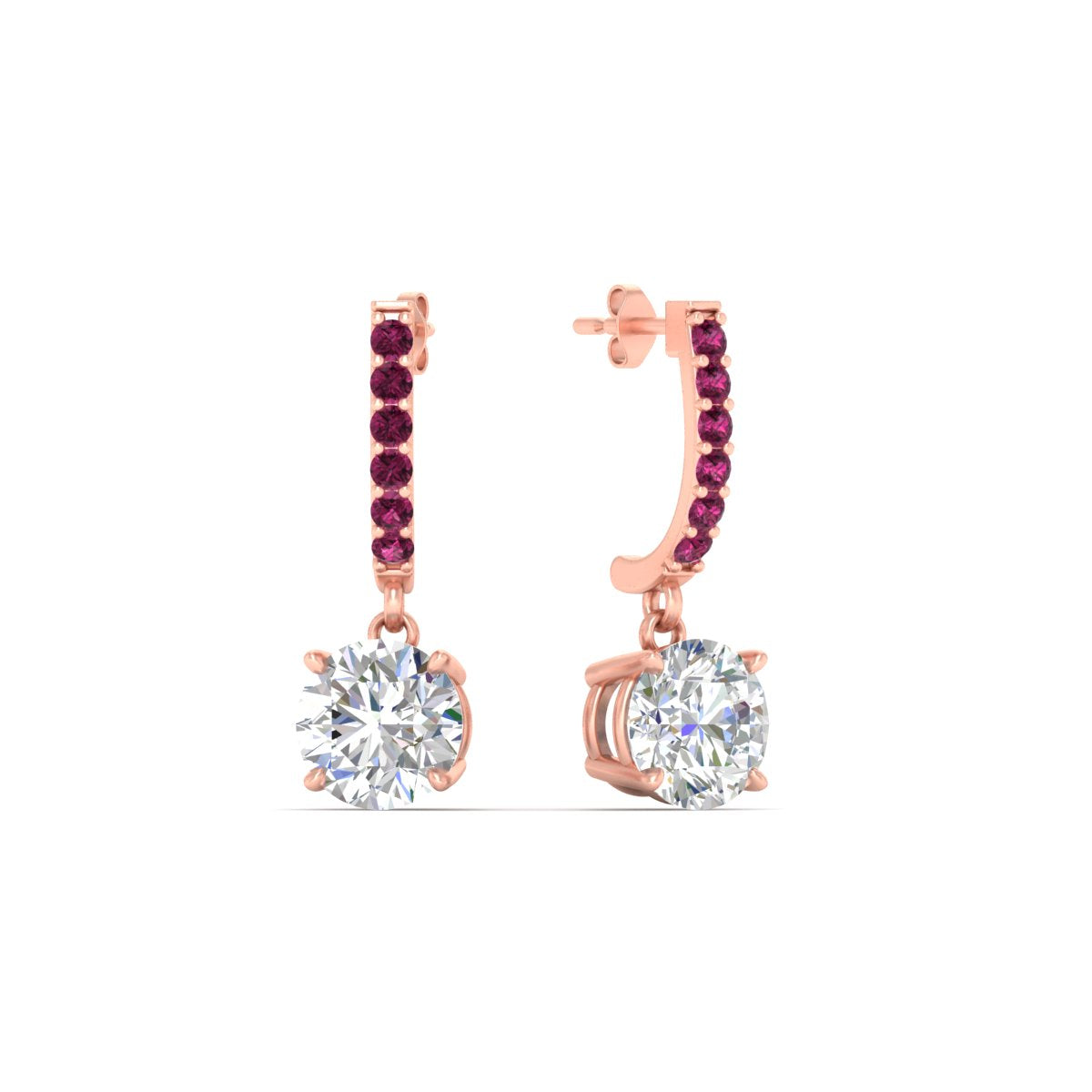 1 Carat Solitaire Diamond Drop Earrings