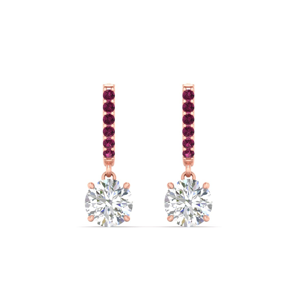 1 Carat Solitaire Diamond Drop Earrings