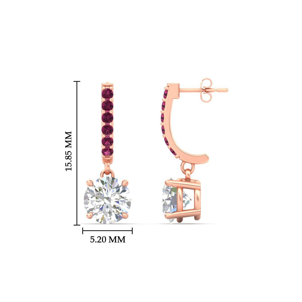 1 Carat Solitaire Diamond Drop Earrings