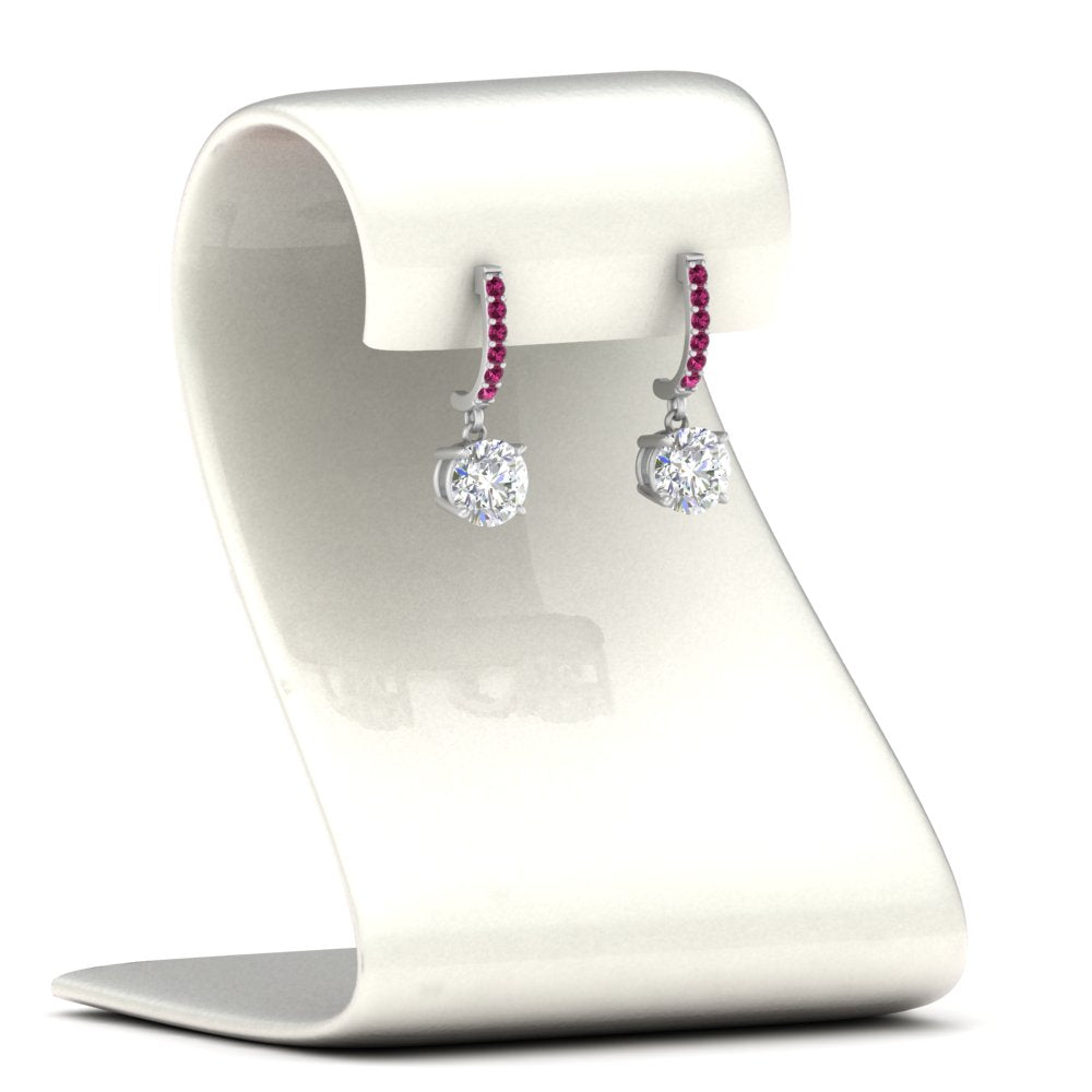 1 Carat Solitaire Diamond Drop Earrings