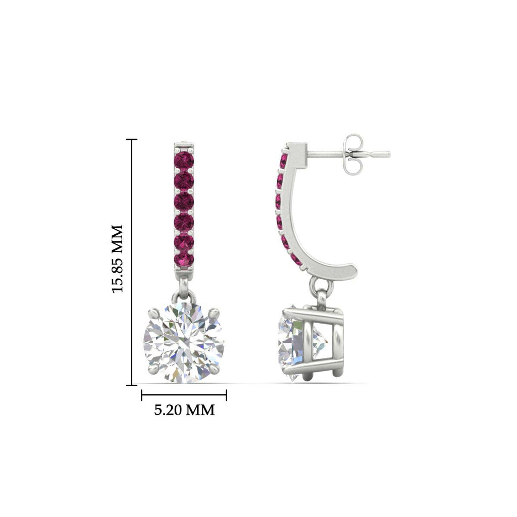 1 Carat Solitaire Diamond Drop Earrings