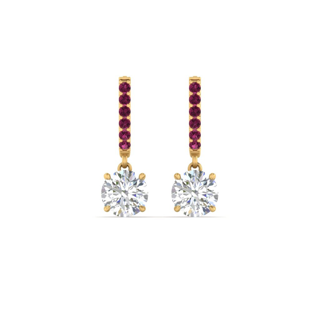 1 Carat Solitaire Diamond Drop Earrings