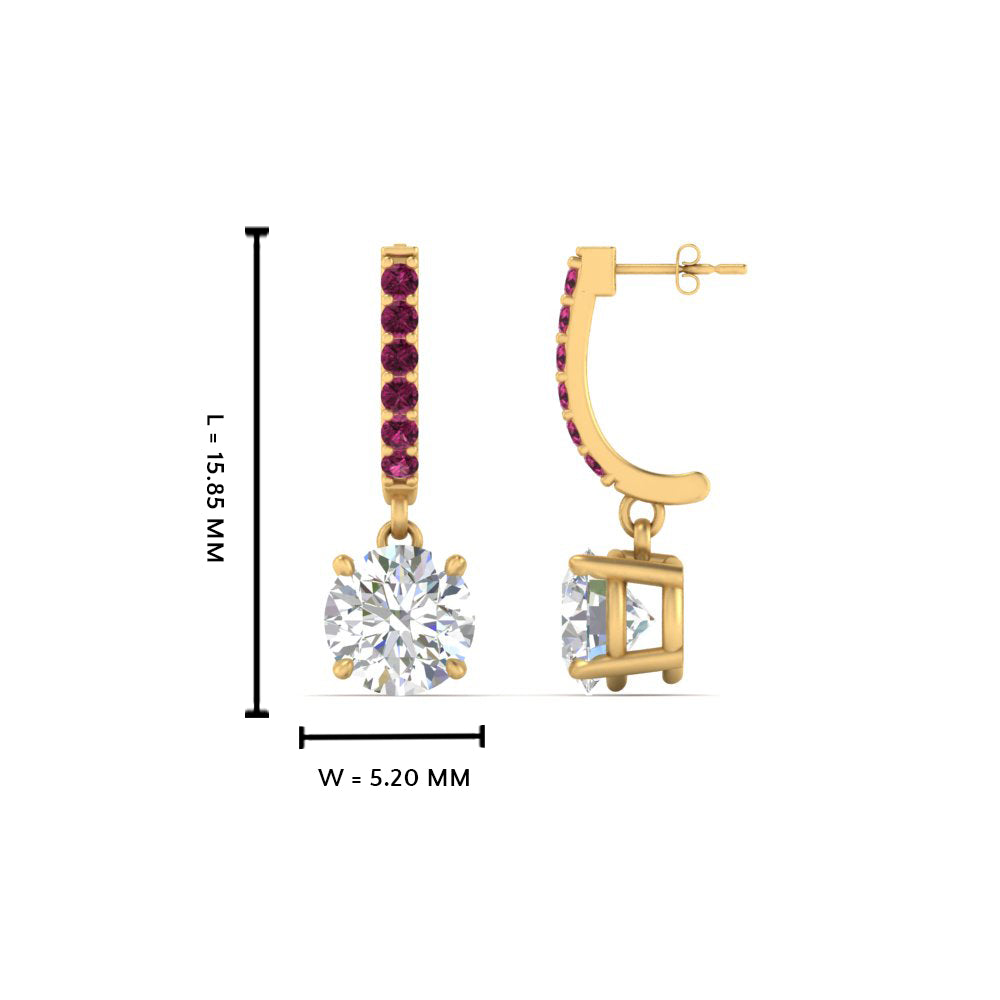 1 Carat Solitaire Diamond Drop Earrings