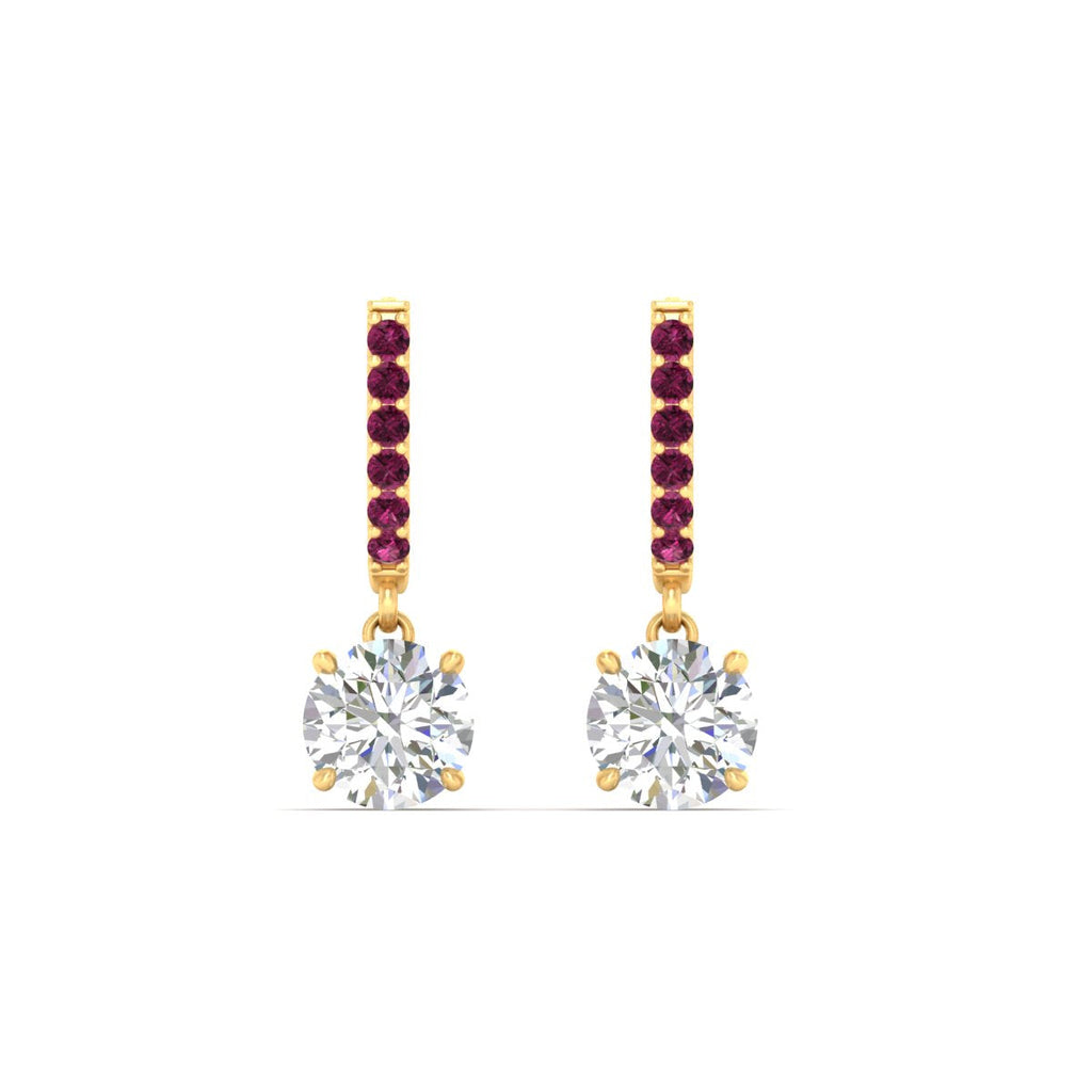 1 Carat Solitaire Diamond Drop Earrings