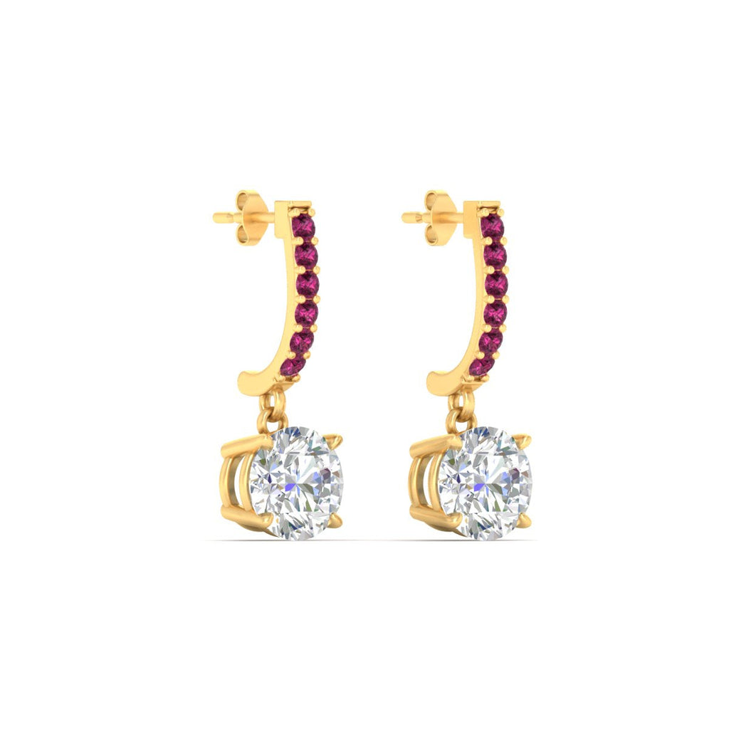 1 Carat Solitaire Diamond Drop Earrings