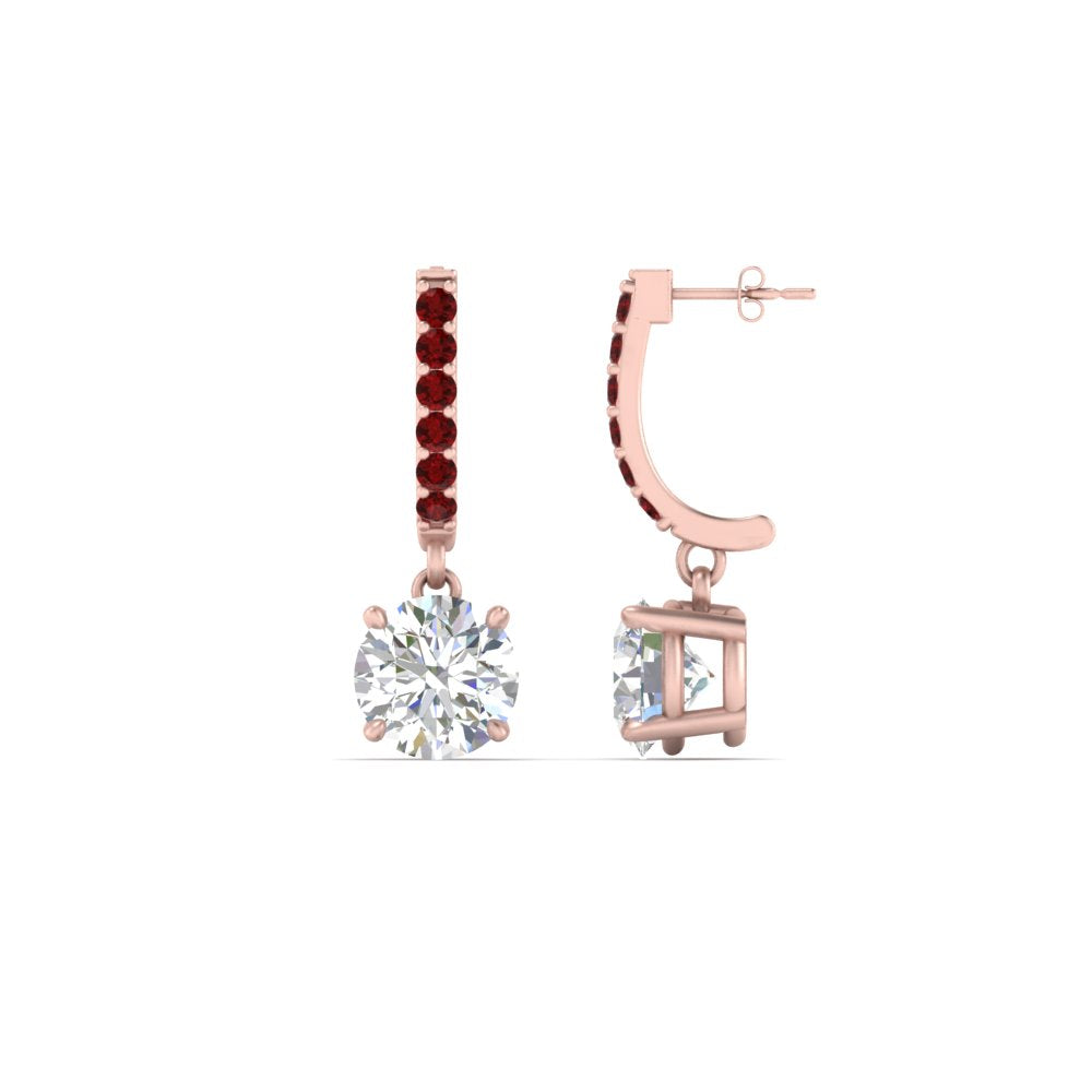 1 Carat Solitaire Diamond Drop Earrings
