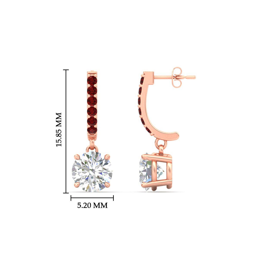 1 Carat Solitaire Diamond Drop Earrings