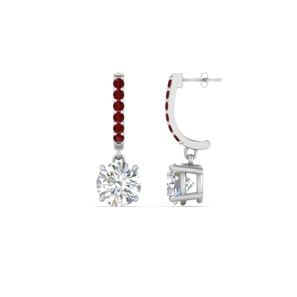 1 Carat Solitaire Diamond Drop Earrings