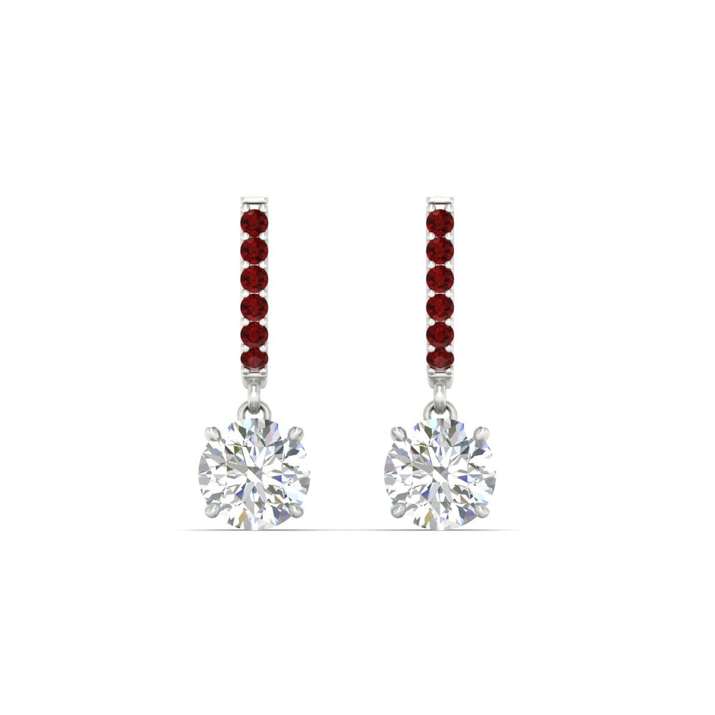 1 Carat Solitaire Diamond Drop Earrings