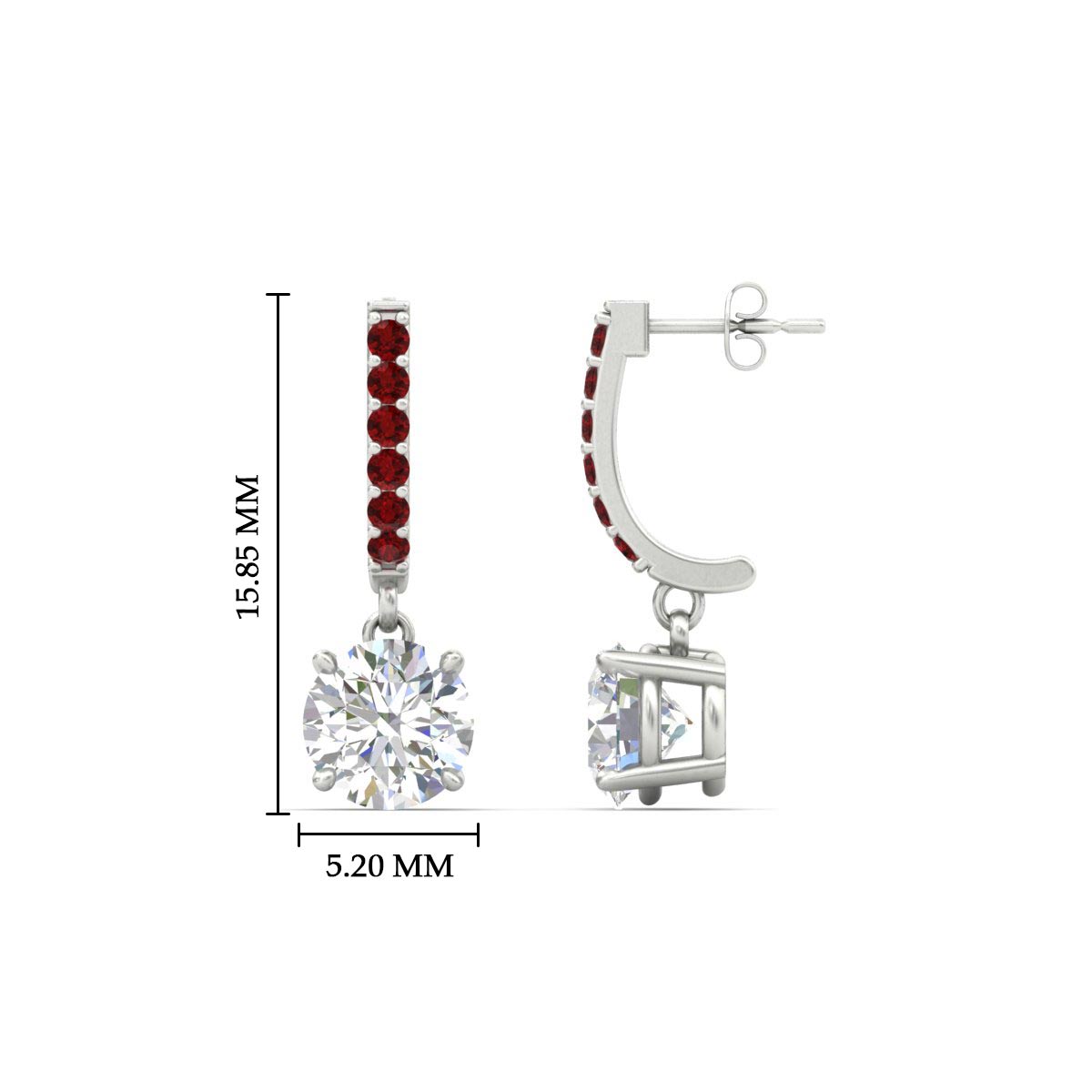 1 Carat Solitaire Diamond Drop Earrings