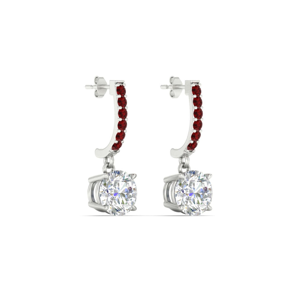 1 Carat Solitaire Diamond Drop Earrings