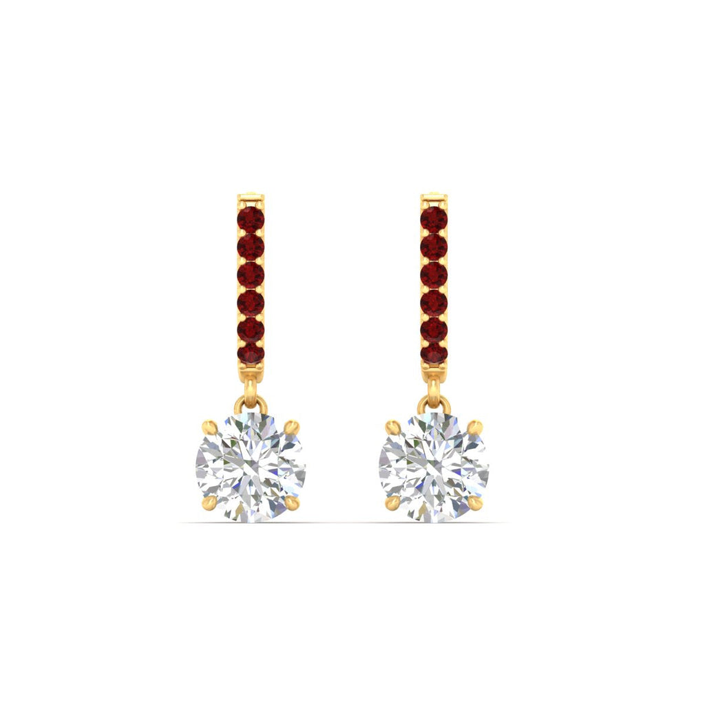 1 Carat Solitaire Diamond Drop Earrings