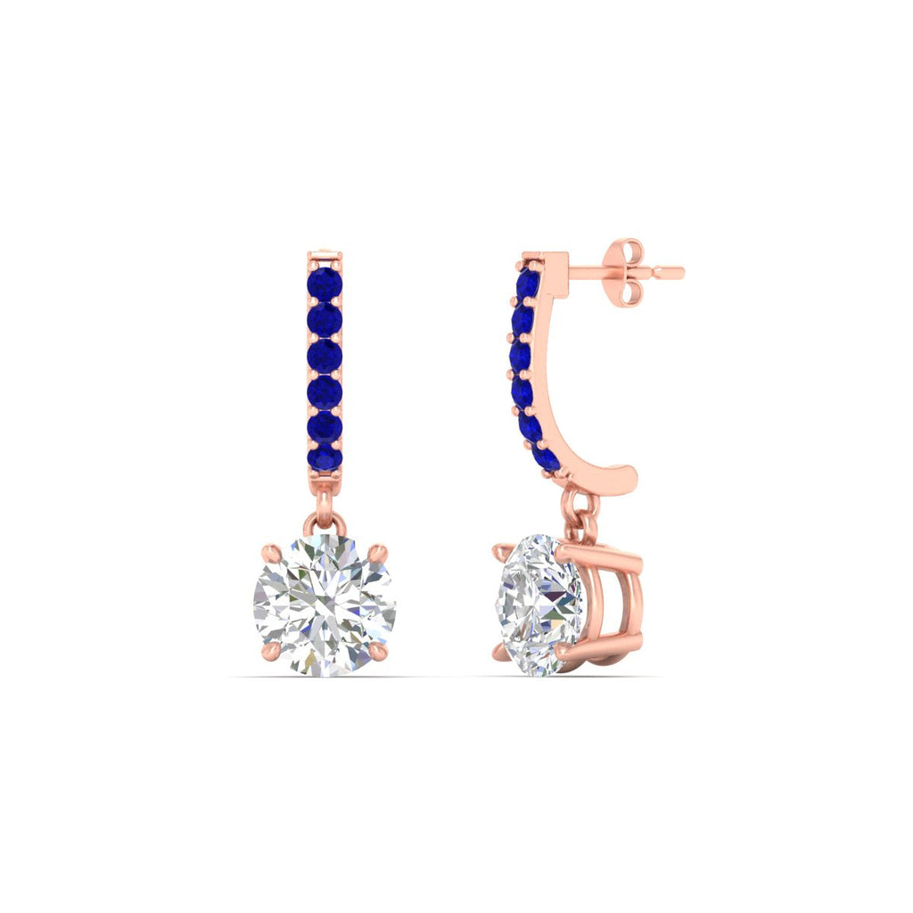 1 Carat Solitaire Diamond Drop Earrings