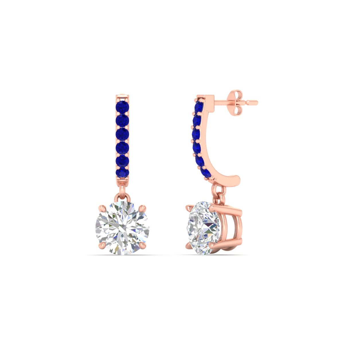 1 Carat Solitaire Diamond Drop Earrings