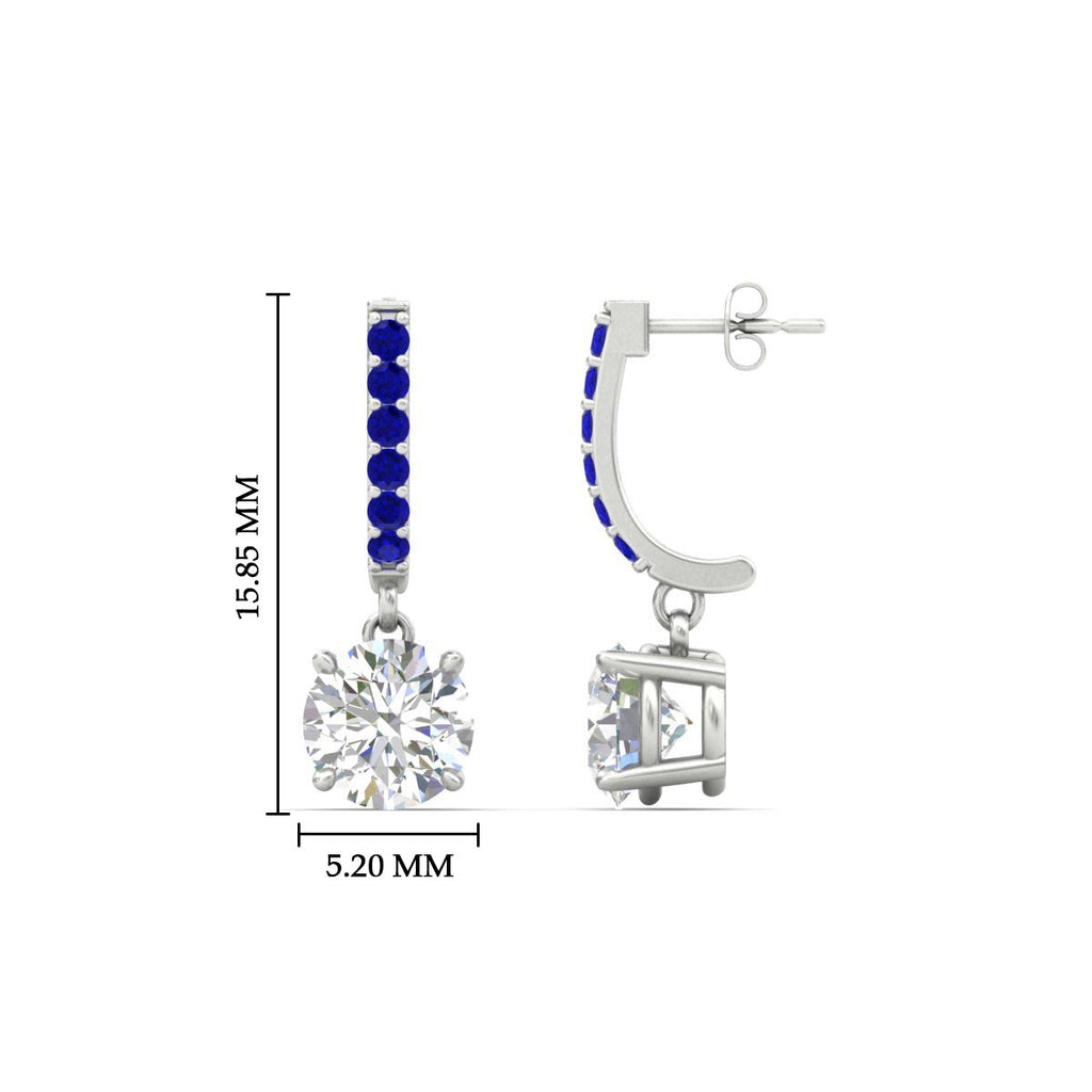 1 Carat Solitaire Diamond Drop Earrings