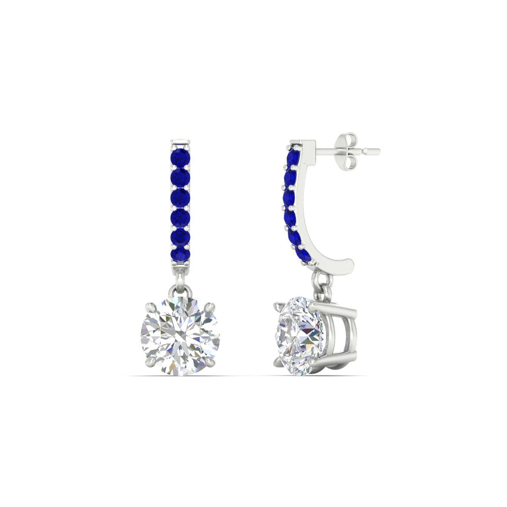1 Carat Solitaire Diamond Drop Earrings