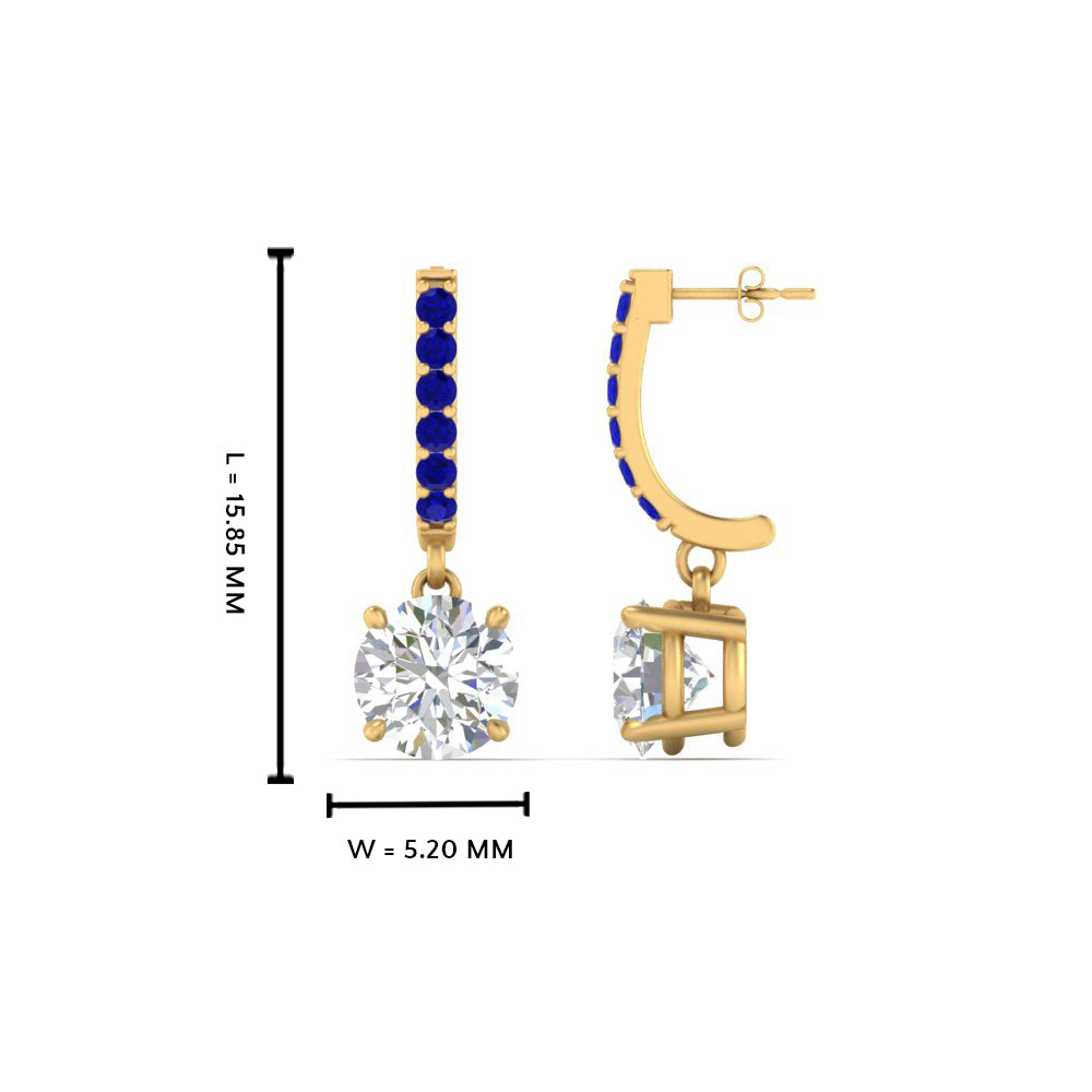 1 Carat Solitaire Diamond Drop Earrings