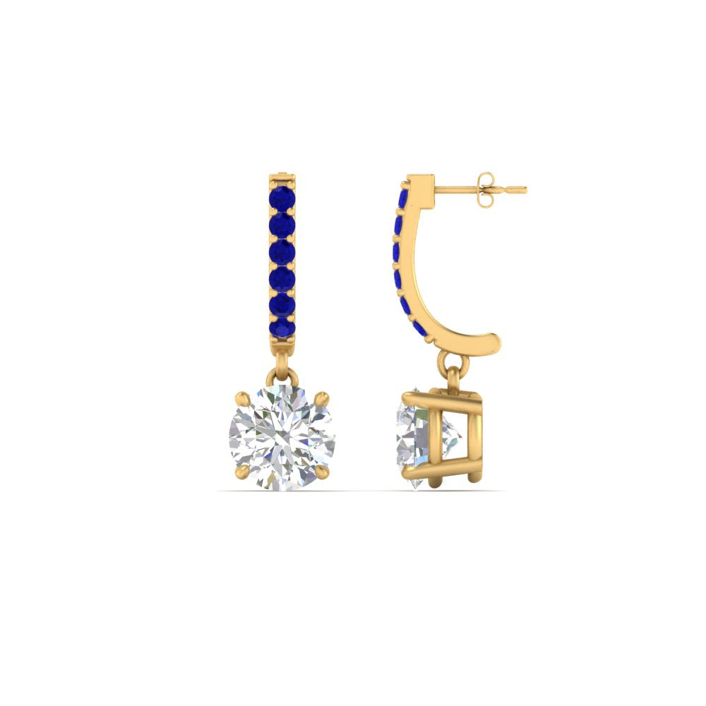 1 Carat Solitaire Diamond Drop Earrings