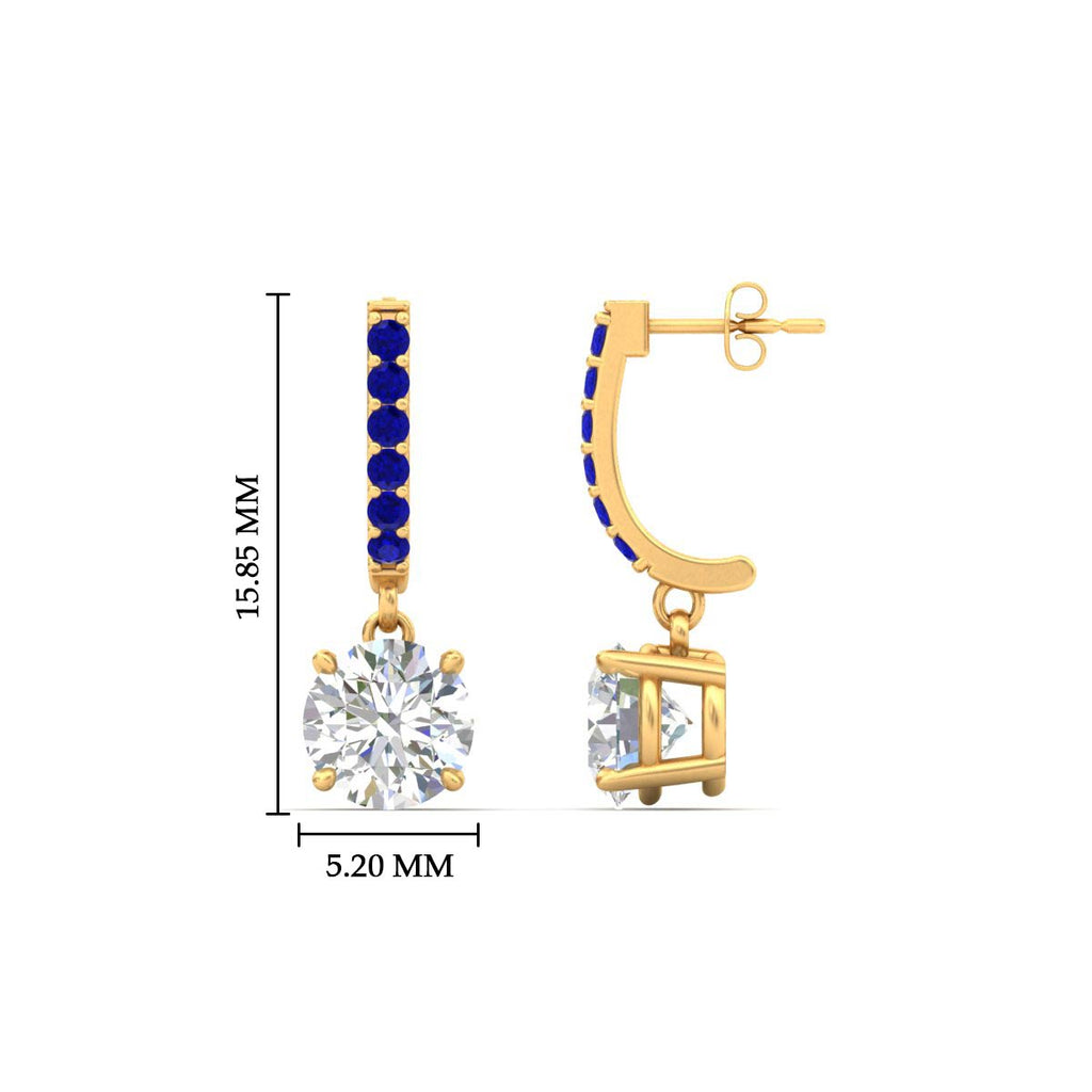 1 Carat Solitaire Diamond Drop Earrings