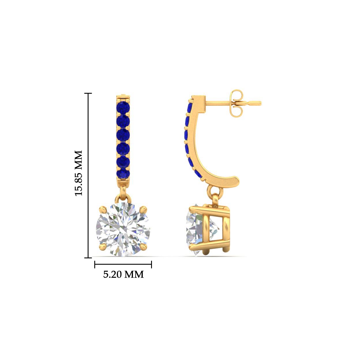 1 Carat Solitaire Diamond Drop Earrings
