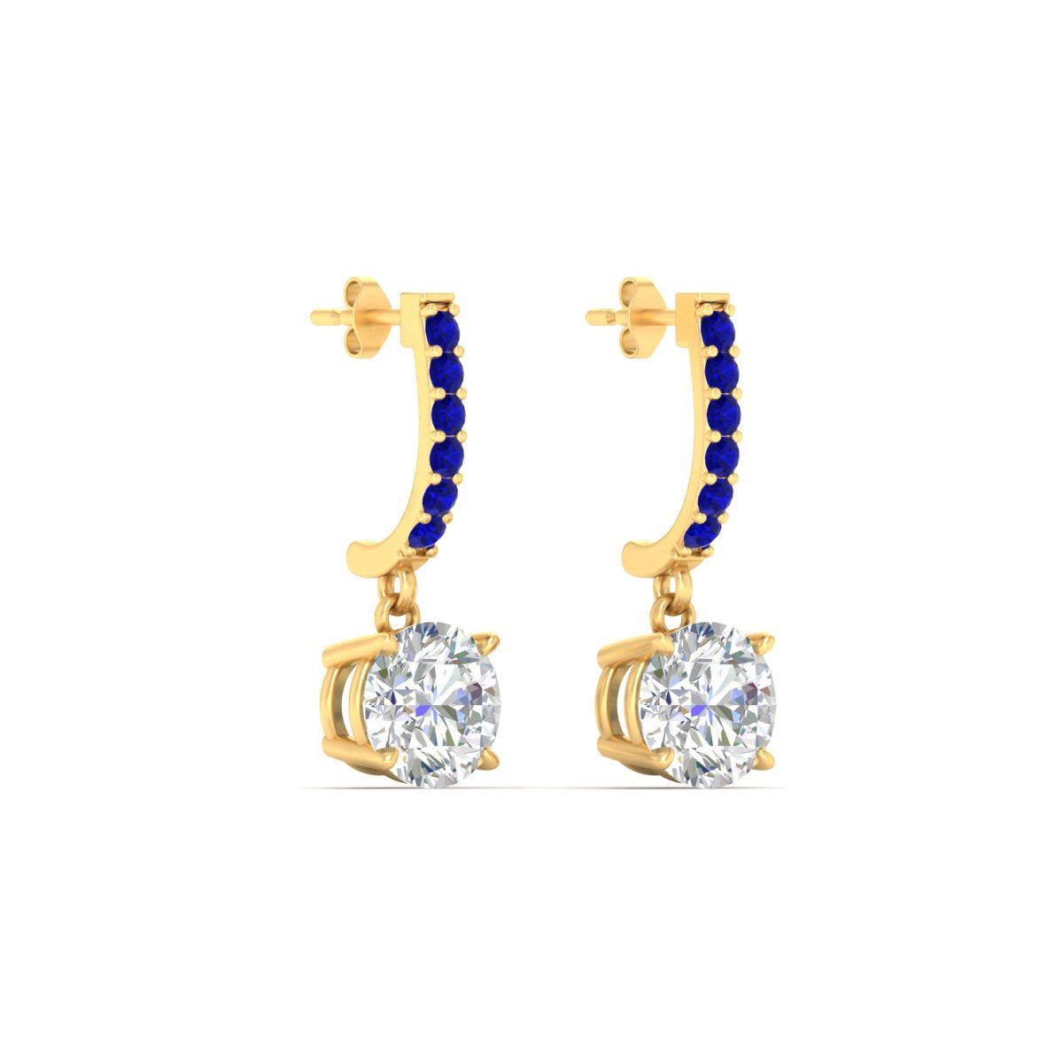 1 Carat Solitaire Diamond Drop Earrings