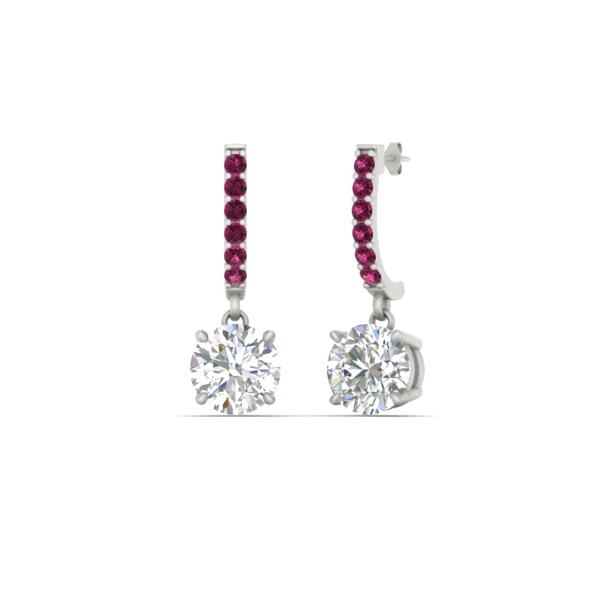 1 Carat Solitaire Diamond Drop Earrings